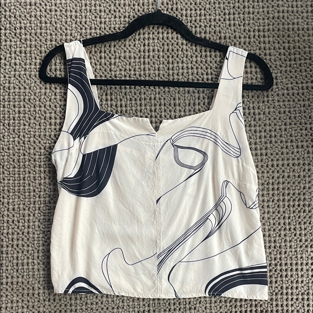 Women's Black and White Abstract Tank Top